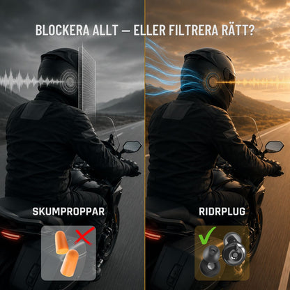 Ridrplug — Kör längre. Hör bättre. Skarpare Fokus