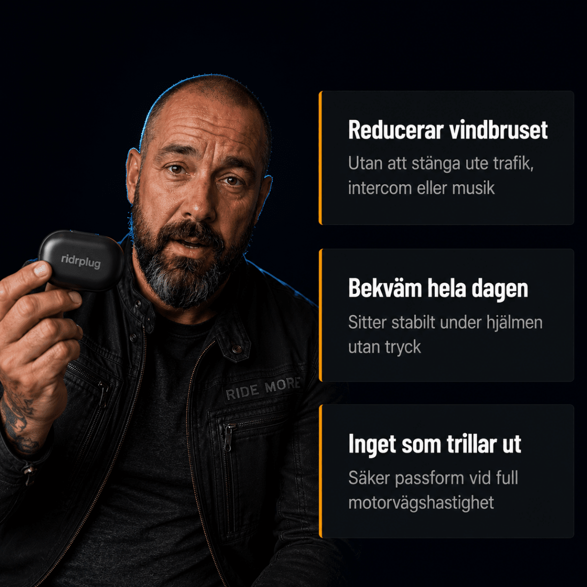 Ridrplug — Kör längre. Hör bättre. Behåll skärpan. - Ridrplug